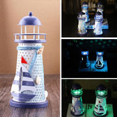 Creative Mediterranean Style Iron Handmade Flash Lighthouse, Random Style Delivery, Size: 18.5*7.5cm, Size: 18.5*7.5cm