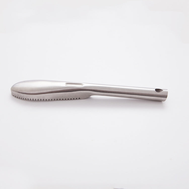 Kitchen Essential Stainless Steel Bidirectional Sawtooth Fish Scraper Fish Scale Planing Knife, 22.5x3cm Kitchen Essential Stainless Steel Bidirectional Sawtooth Fish Scraper Fish Scale Planing Knife, 22.5x3cm