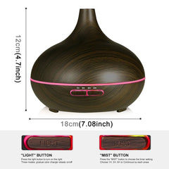 W350 14W 300ML Wood Grain Aromatherapy Air Purifier Humidifier with LED Light for Office / Home Room, W350 Coffee, W350 Brown