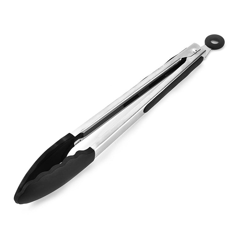 12 inch Silicone Non-slip Food Bread Barbecue BBQ Clip Tongs Kitchen Tools, 12 inch Black, 12 inch Red 12 inch Silicone Non-slip Food Bread Barbecue BBQ Clip Tongs Kitchen Tools, 12 inch Black, 12 inch Red
