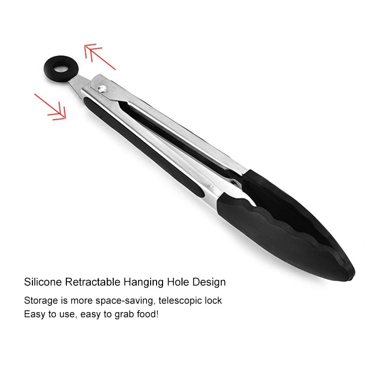 12 inch Silicone Non-slip Food Bread Barbecue BBQ Clip Tongs Kitchen Tools, 12 inch Black, 12 inch Red 12 inch Silicone Non-slip Food Bread Barbecue BBQ Clip Tongs Kitchen Tools, 12 inch Black, 12 inch Red