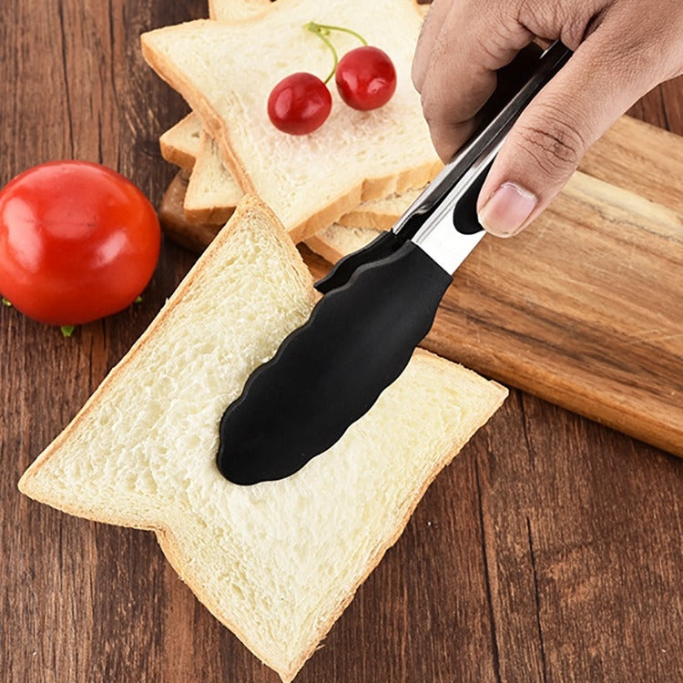 12 inch Silicone Non-slip Food Bread Barbecue BBQ Clip Tongs Kitchen Tools, 12 inch Black, 12 inch Red 12 inch Silicone Non-slip Food Bread Barbecue BBQ Clip Tongs Kitchen Tools, 12 inch Black, 12 inch Red