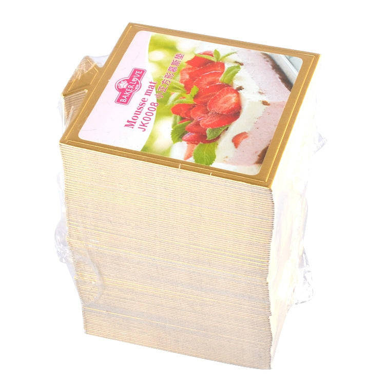 100 / Pack Small Square Cake Cardboard Pad Thick Rigid Golden Cake Mousse Cake Mat, Small Square 100 / Pack Small Square Cake Cardboard Pad Thick Rigid Golden Cake Mousse Cake Mat, Small Square