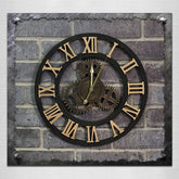 Originality American Industrial Style Wood Vintage Old Gear Wall Clock, Diameter: 50cm
