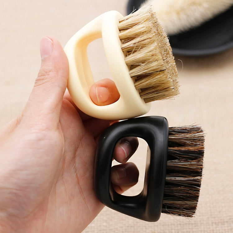 Men Ring Design Portable Boar Brush Black ABS Haircut Cleaning Shaving Brush Men Ring Design Portable Boar Brush Black ABS Haircut Cleaning Shaving Brush