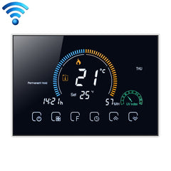 BHT-8000-GCLW Controlling Water/Gas Boiler Heating Energy-saving and Environmentally-friendly Smart Home Negative Display LCD Screen Round Room Thermostat with WiFi