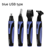 SPORTSMAN Four-in-one USB Rechargeable Ear Nose Trimmer Beard Face Shaver Eyebrows Hair Trimmer For Men(blue USB type), Blue USBType
