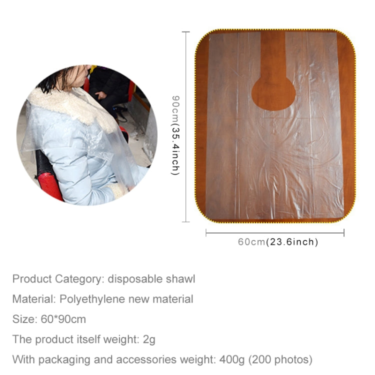 200 PCS One-time Hair Coloring Shawl/Cap Hairdressing Salon Hair Treatment Cloth Scarf(Transparent) 200 PCS One-time Hair Coloring Shawl/Cap Hairdressing Salon Hair Treatment Cloth Scarf(Transparent)
