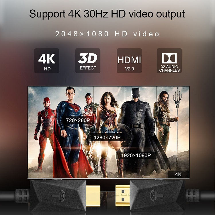 ROCKETEK HDMI01Y-2 HDMI 2.0 4K 30Hz 3D HD Gold-plated Connector HDMI Cable for All HDMI Devices, Length: 2m ROCKETEK HDMI01Y-2 HDMI 2.0 4K 30Hz 3D HD Gold-plated Connector HDMI Cable for All HDMI Devices, Length: 2m