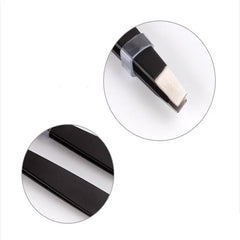 Black Eyebrow Tweezers Stainless Steel Slant Tip Hair Removal Makeup Tool Kit Eyelashes Extension Double Eyelid Application