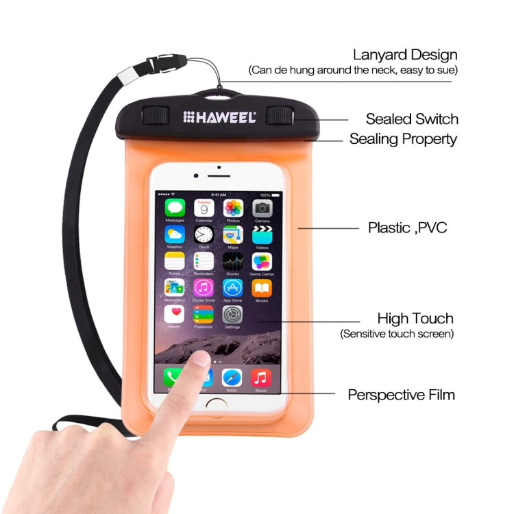 HAWEEL Transparent Universal Waterproof Bag with Lanyard for iPhone, Galaxy, Huawei, Xiaomi, LG, HTC and Other Smart Phones HAWEEL Transparent Universal Waterproof Bag with Lanyard for iPhone, Galaxy, Huawei, Xiaomi, LG, HTC and Other Smart Phones