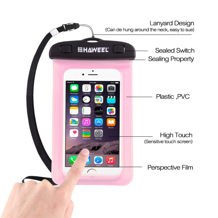 HAWEEL Transparent Universal Waterproof Bag with Lanyard for iPhone, Galaxy, Huawei, Xiaomi, LG, HTC and Other Smart Phones HAWEEL Transparent Universal Waterproof Bag with Lanyard for iPhone, Galaxy, Huawei, Xiaomi, LG, HTC and Other Smart Phones
