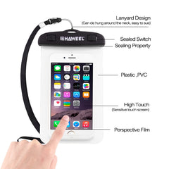 HAWEEL Transparente, universelle, wasserdichte Tasche mit Trageband für iPhone, Galaxy, Huawei, Xiaomi, LG, HTC und andere Smartphones