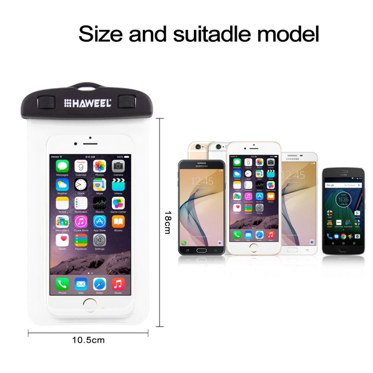 HAWEEL Transparente, universelle, wasserdichte Tasche mit Trageband für iPhone, Galaxy, Huawei, Xiaomi, LG, HTC und andere Smartphones HAWEEL Transparente, universelle, wasserdichte Tasche mit Trageband für iPhone, Galaxy, Huawei, Xiaomi, LG, HTC und andere Smartphones