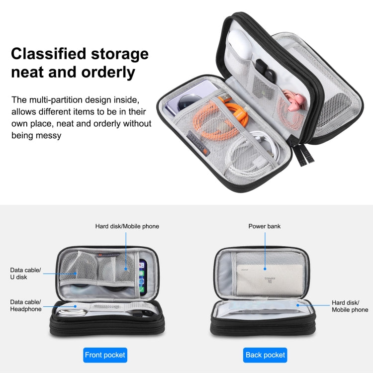 HAWEEL Electronic Organizer Double Layers Storage Bag for Cables, Charger, Power Bank, Phones, Earphones HAWEEL Electronic Organizer Double Layers Storage Bag for Cables, Charger, Power Bank, Phones, Earphones
