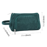 HAWEEL Corduroy Triangular Pen Case Makeup Pouch Travel Cosmetic Organizer Bag