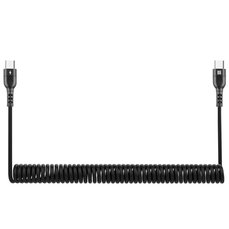 HAWEEL 2m 5A USB-C / Type-C to USB-C / Type-C Retractable Coiled PD Fast Charging Cable, 2m 5A Type-C HAWEEL 2m 5A USB-C / Type-C to USB-C / Type-C Retractable Coiled PD Fast Charging Cable, 2m 5A Type-C