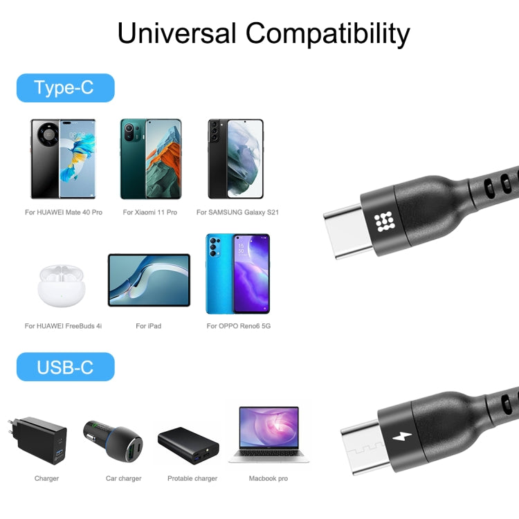 HAWEEL 2m 5A USB-C / Type-C to USB-C / Type-C Retractable Coiled PD Fast Charging Cable, 2m 5A Type-C HAWEEL 2m 5A USB-C / Type-C to USB-C / Type-C Retractable Coiled PD Fast Charging Cable, 2m 5A Type-C