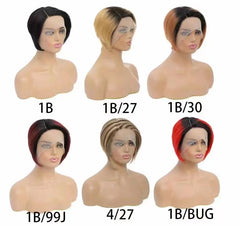 13x1 13x4 Lace Frontal Jerry Curly Wig Hot Human Hair Wig for Black Women 100% Human Hair Cheap Pixie Wig