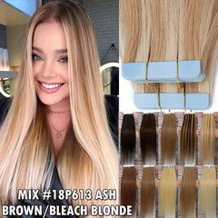 18P613# Tape Ins Extensions Raw Hair 50g Russian Virgin Remy 100% Human Hair Extensions Wholesaler Price Tape Hair Extension