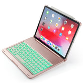 F105A Colorful Backlight Aluminum Backplane Wireless Bluetooth Keyboard Tablet Case for iPad Pro 11 inch (2018)