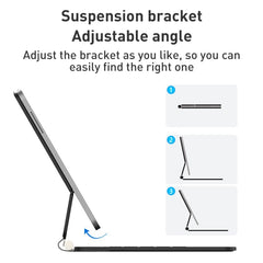 For iPad 10th Gen 10.9 2022 T89 Magic Suspended Bluetooth Keyboard Leather Case