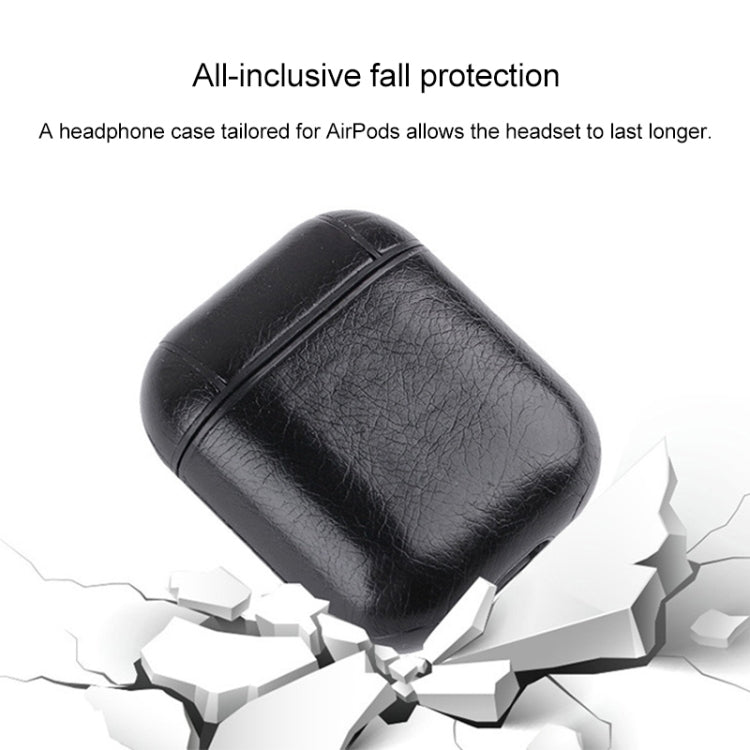 Drahtlose Kopfhörer Litchi Texture Stoßfeste Silikon-Schutzhülle für Apple AirPods 1 / 2 Drahtlose Kopfhörer Litchi Texture Stoßfeste Silikon-Schutzhülle für Apple AirPods 1 / 2