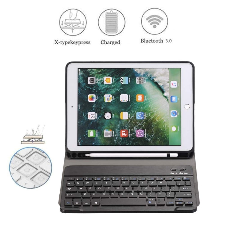 Abnehmbare Bluetooth-Tastatur + horizontale Flip-Tablet-Hülle aus Leder mit Halterung und Stifthalter für iPad Pro 9,7 Zoll, iPad Air, iPad Air 2, iPad 9,7 Zoll (2017), iPad 9,7 Zoll (2018), A07B Schwarz, A07B Gold, A07B Blau, A07B Roségold Abnehmbare Bluetooth-Tastatur + horizontale Flip-Tablet-Hülle aus Leder mit Halterung und Stifthalter für iPad Pro 9,7 Zoll, iPad Air, iPad Air 2, iPad 9,7 Zoll (2017), iPad 9,7 Zoll (2018), A07B Schwarz, A07B Gold, A07B Blau, A07B Roségold