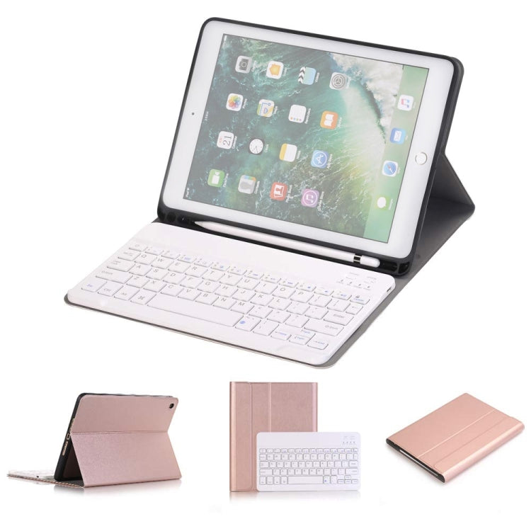 Abnehmbare Bluetooth-Tastatur + horizontale Flip-Tablet-Hülle aus Leder mit Halterung und Stifthalter für iPad Pro 9,7 Zoll, iPad Air, iPad Air 2, iPad 9,7 Zoll (2017), iPad 9,7 Zoll (2018), A07B Schwarz, A07B Gold, A07B Blau, A07B Roségold Abnehmbare Bluetooth-Tastatur + horizontale Flip-Tablet-Hülle aus Leder mit Halterung und Stifthalter für iPad Pro 9,7 Zoll, iPad Air, iPad Air 2, iPad 9,7 Zoll (2017), iPad 9,7 Zoll (2018), A07B Schwarz, A07B Gold, A07B Blau, A07B Roségold
