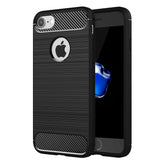 For iPhone 8 & 7 Brushed Texture Fiber TPU Rugged Armor Protective Case, For iPhone 8 & 7