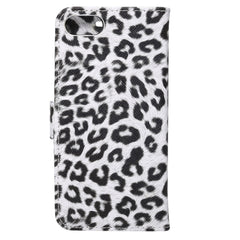 Funda de cuero con tapa horizontal con diseño de leopardo para iPhone 8 y 7, con soporte, ranuras para tarjetas y billetera, para 8 y 7