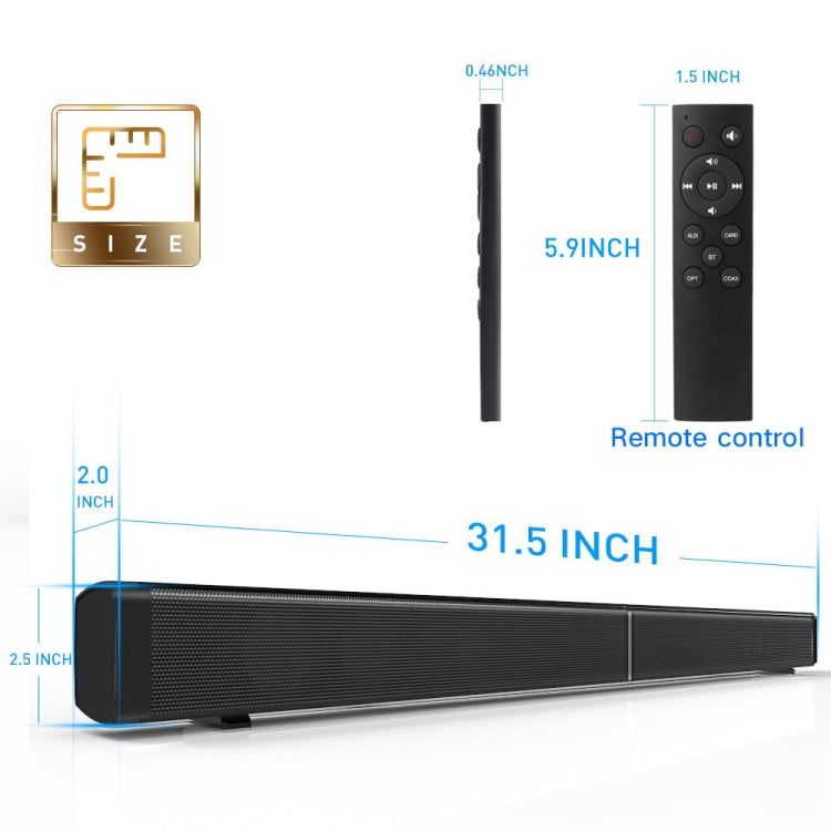 Barra de sonido inalámbrica Bluetooth para cine en casa LP-09 (CE0148) con control remoto, CE0148, color negro Barra de sonido inalámbrica Bluetooth para cine en casa LP-09 (CE0148) con control remoto, CE0148, color negro
