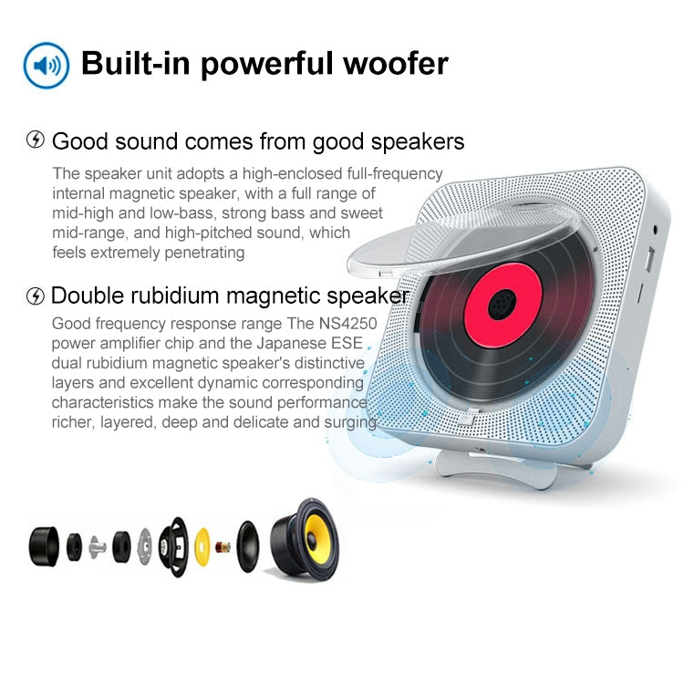 KC-909 Portable Bluetooth Speaker CD Player with Remote Control KC-909 Portable Bluetooth Speaker CD Player with Remote Control