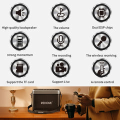 Altavoz Bluetooth portátil con correa para exteriores WEKOME D37 de 200 W, D41