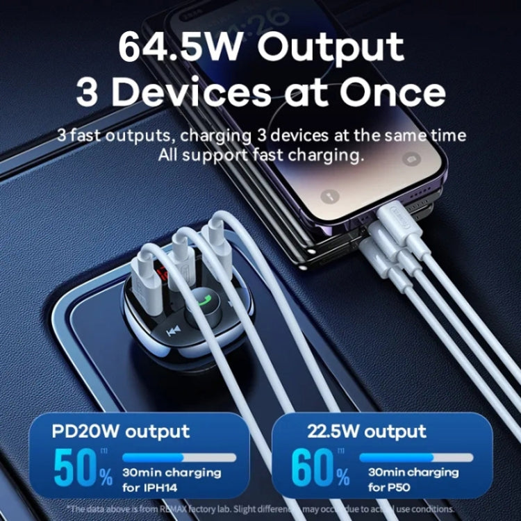 REMAX RCC330 Rodi Series 3 in 1 Car 54.5W PD Fast Charger Support FM / TF Card / Bluetooth Hands-free Calling REMAX RCC330 Rodi Series 3 in 1 Car 54.5W PD Fast Charger Support FM / TF Card / Bluetooth Hands-free Calling