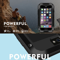 LOVE MEI für iPhone 7 Professionelle und leistungsstarke staubdichte, stoßfeste und rutschfeste Metallschutzhülle