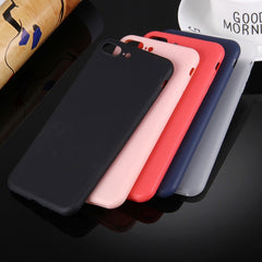 For iPhone 8 Plus & 7 Plus Solid Color TPU Protective Case Without Round Hole
