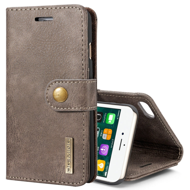 DG.MING Schutzhülle für iPhone 8 & 7, Crazy Horse-Textur, horizontales Flip, abnehmbare magnetische Schutzhülle mit Halterung, Kartenfächern und Geldbörse, iPhone 8 & 7 DG.MING Schutzhülle für iPhone 8 & 7, Crazy Horse-Textur, horizontales Flip, abnehmbare magnetische Schutzhülle mit Halterung, Kartenfächern und Geldbörse, iPhone 8 & 7