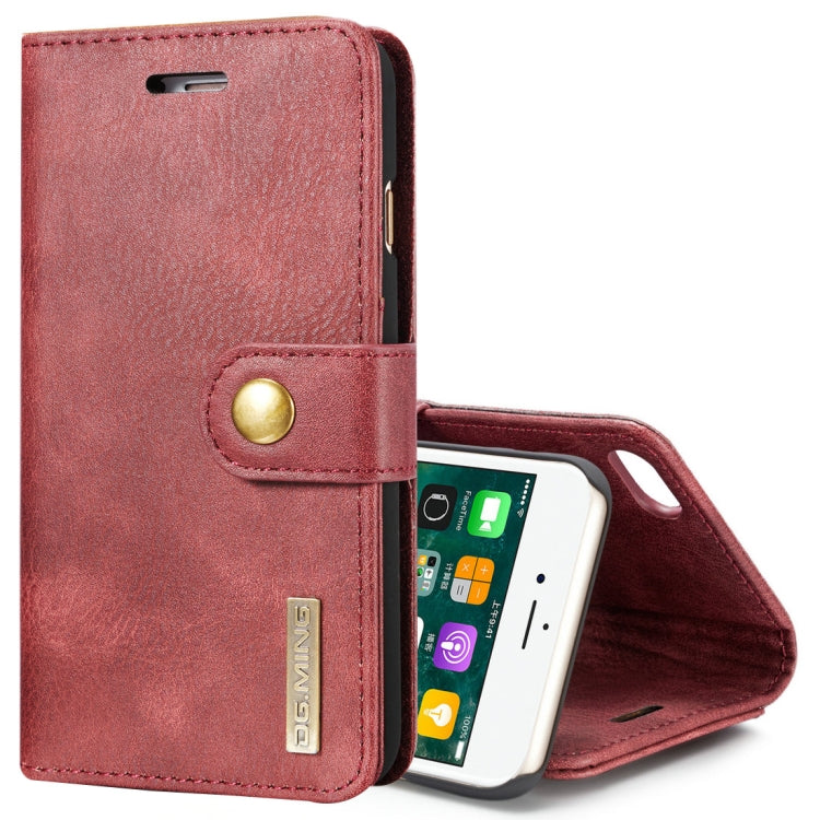DG.MING Schutzhülle für iPhone 8 & 7, Crazy Horse-Textur, horizontales Flip, abnehmbare magnetische Schutzhülle mit Halterung, Kartenfächern und Geldbörse, iPhone 8 & 7 DG.MING Schutzhülle für iPhone 8 & 7, Crazy Horse-Textur, horizontales Flip, abnehmbare magnetische Schutzhülle mit Halterung, Kartenfächern und Geldbörse, iPhone 8 & 7