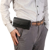 Lammfell Gummiband Herren 4,8 Zoll Handy Universal Hängende Taille Ledertasche mit Kartensteckplatz