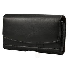 Lambskin Elastic Band Men 4.8 Inch Mobile Phone Universal Hanging Waist Leather Case with Card Slot