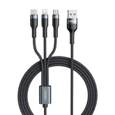 REMAX RC-070TH 1.2m 2A 3 in 1 USB to 8 Pin & USB-C / Type-C & Micro USB Charging Cable