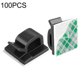 HG2392 100 PCS Desktop Data Cable Organizer Fixing Clip, Gum Type: Green and White, 100 PCS