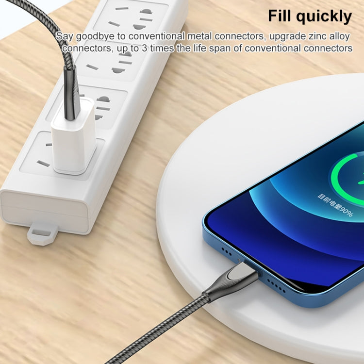 ADC-009 USB-C / Type-C to 8 Pin Zinc Alloy Hose Fast Charging Data Cable, Cable Length: 1m, USB-C / Type-C to 8 Pin ADC-009 USB-C / Type-C to 8 Pin Zinc Alloy Hose Fast Charging Data Cable, Cable Length: 1m, USB-C / Type-C to 8 Pin