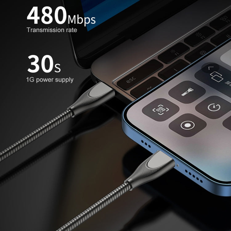 ADC-009 USB-C / Type-C to 8 Pin Zinc Alloy Hose Fast Charging Data Cable, Cable Length: 1m, USB-C / Type-C to 8 Pin ADC-009 USB-C / Type-C to 8 Pin Zinc Alloy Hose Fast Charging Data Cable, Cable Length: 1m, USB-C / Type-C to 8 Pin