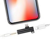 2-in-1-Kugelkopfform, 8-polig + 3,5 mm auf 8-poligen Stecker, Lade-Audioadapter