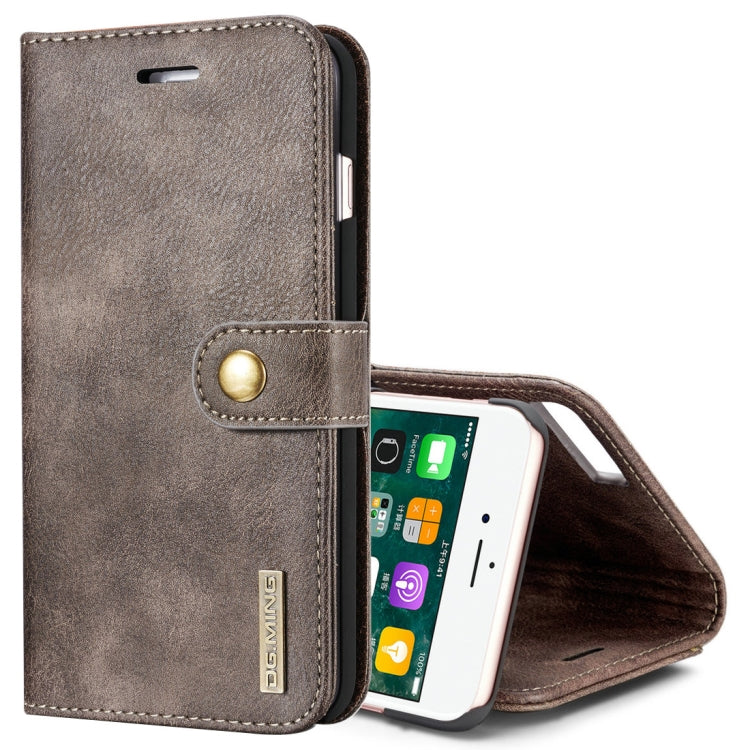 DG.MING Schutzhülle für iPhone 8 Plus und iPhone 7 Plus, Crazy Horse-Textur, horizontales Flip, abnehmbare magnetische Schutzhülle mit Halterung, Kartenfächern und Geldbörse, iPhone 8P und 7P DG.MING Schutzhülle für iPhone 8 Plus und iPhone 7 Plus, Crazy Horse-Textur, horizontales Flip, abnehmbare magnetische Schutzhülle mit Halterung, Kartenfächern und Geldbörse, iPhone 8P und 7P