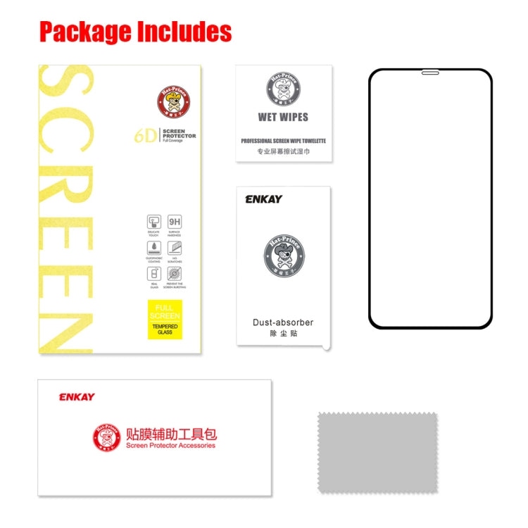 Película de vidrio templado de pantalla completa curvada ENKAY Hat-Prince de 0,26 mm, 9H y 6D, para iPhone 11 Pro Max/XS Max (6D) Película de vidrio templado de pantalla completa curvada ENKAY Hat-Prince de 0,26 mm, 9H y 6D, para iPhone 11 Pro Max/XS Max (6D)