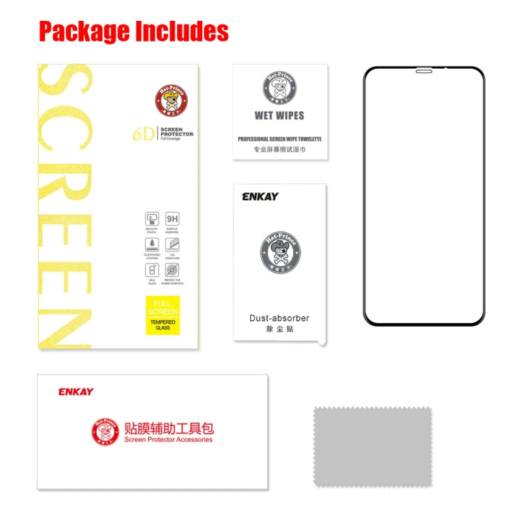 For iPhone XR ENKAY Hat-Prince 0.26mm 9H 6D Curved Full Screen Tempered Glass Film, For XR (6D) For iPhone XR ENKAY Hat-Prince 0.26mm 9H 6D Curved Full Screen Tempered Glass Film, For XR (6D)