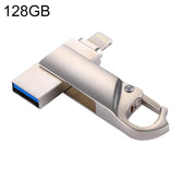 RQW-10F 2 in 1 USB 2.0 & 8 Pin 128GB Keychain Flash Drive, RQW-10F